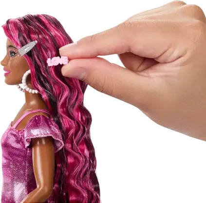 Іграшка Barbie Totally Hair Ciemna Szatynka Z Bardzo Długimi Włosami HKT95 HKT99 JDC86, фото 4
