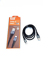 Армований зарядний кабель Type-C Veron CV09 1м чорний (CV-09) kL.