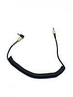 Кабель Аудіо AUX 3.5 jack 1.5м кут 90° Пружина Шнур Стерео (61945) kL.