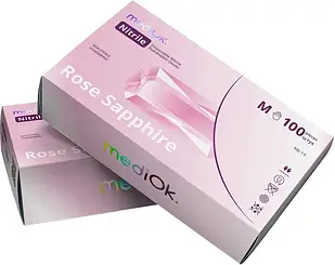 Нітрилові рукавички, 100шт/50 пар,пудра ROSE SAPPHIRE MediOk