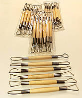 Набір інструментів для роботи з керамічною/повітряною/полімерною глиною подвійні різці 6од. нерж.