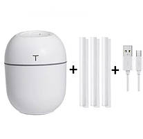 Ультразвуковий Міні-зволожувач повітря HUMIDIFIER з дифузором 220 мл USB білий (HT0001) kL.