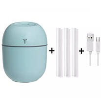 Ультразвуковий Міні-зволожувач повітря HUMIDIFIER з дифузором 220 мл USB бірюзовий (HT0003) kL.