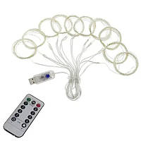 Світлодіодна гірлянда штора на вікно новорічна гірлянда на штори жовта 3 на 3 м LED + Пульт (SH1366) kL.