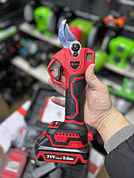 ХИТ ПРОДАЖА / МОЩНЫЙ Аккумуляторный садовый секатор EDON UPS-21A /обмотка медь,индикация заряда / 2 АКБ - 21V