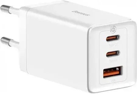 Зарядний пристрій sieciowa Baseus GaN5 Pro 2xUSB TYP-C + USB, 65W - biała (CCGP120202), фото 1