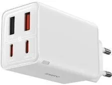 Зарядний пристрій Baseus Gan6 Pro 2Xusb-C + 2Xusb 65W White
