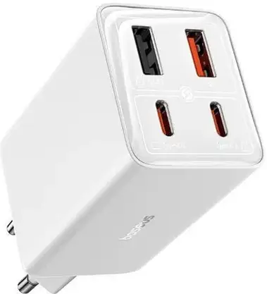Зарядний пристрій Baseus Gan6 Pro 2Xusb-C + 2Xusb 65W White, фото 5