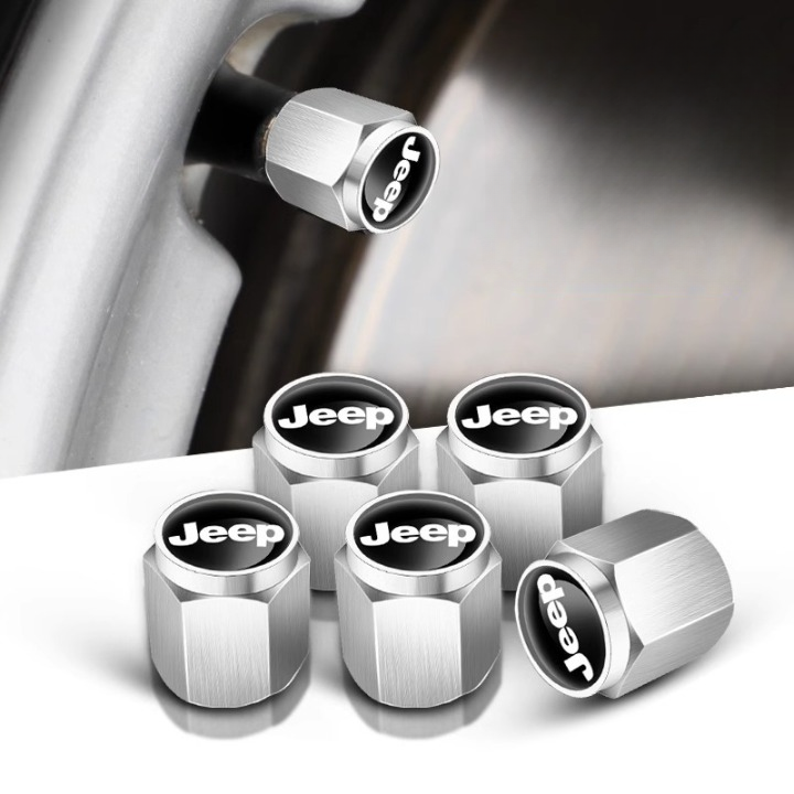 Защитные колпачки на ниппеля шин автомобиля с логотипом Jeep, фото 1