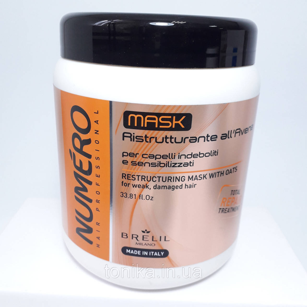 Відновлювальна маска для волосся з екстрактом вівса Brelil Numero Numero Total Repair Mask