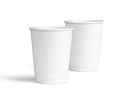 Стакан паперовий 2-х шаровий Double wall (Білий) 270 мл 25шт/уп АП