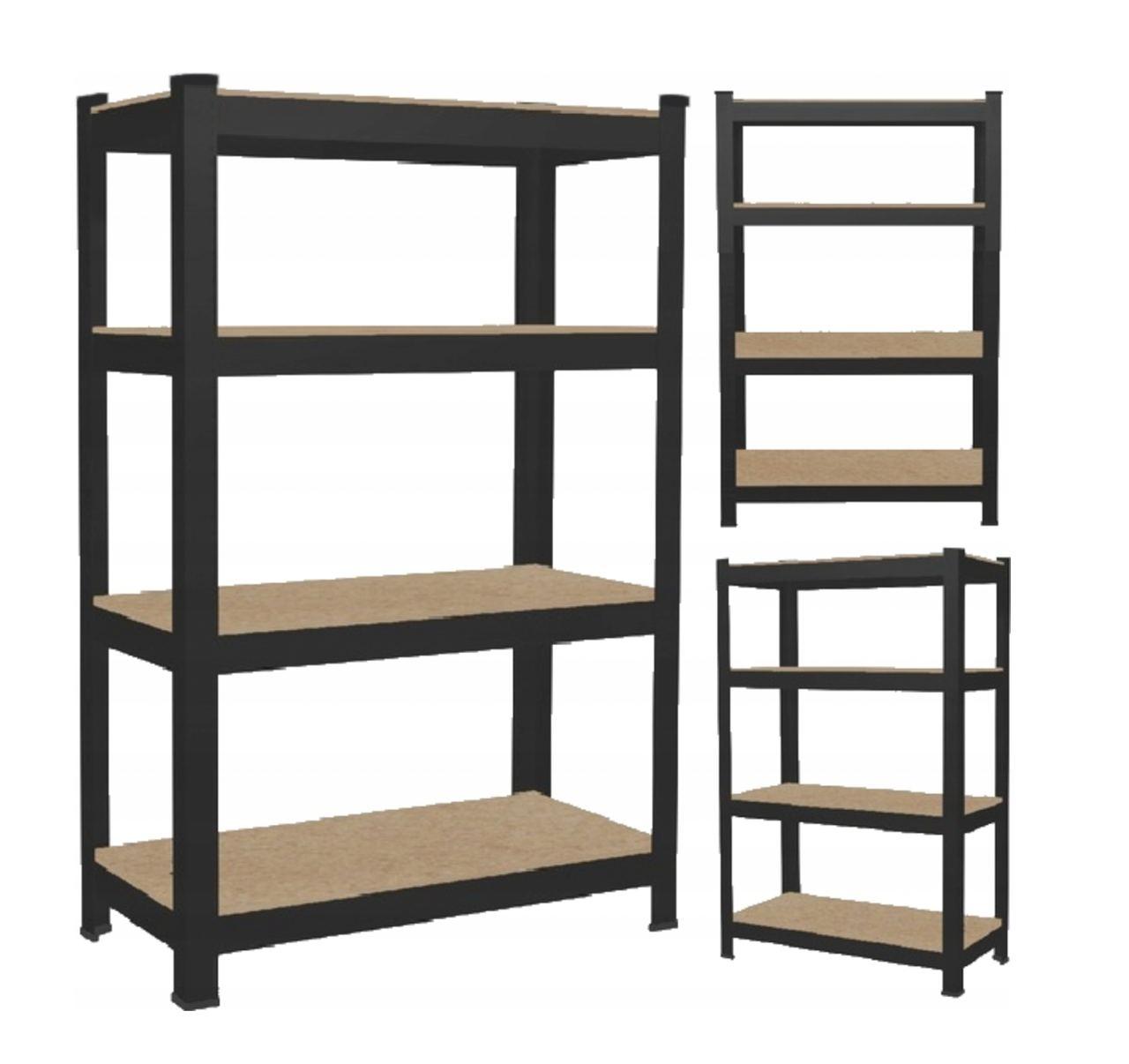 Стелаж металевий 150x70x30 4 полиці (чорний) навантаження - 150 кг на полицю Польща, фото 1