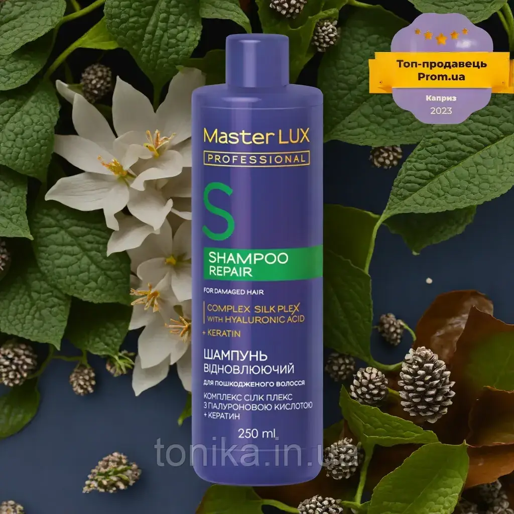 Відновлювальний шампунь 250 мл для пошкодженого волосся REPAIR Master LUX Майстер Люкс, фото 1