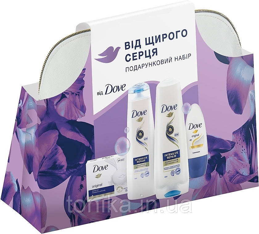 Подарунковий набір жіночий  Dove в косметичці  "Від щирого серця