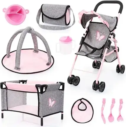 Іграшка Bayer Design Wózek Sportowy Buggy Set Pink/Gray, фото 4