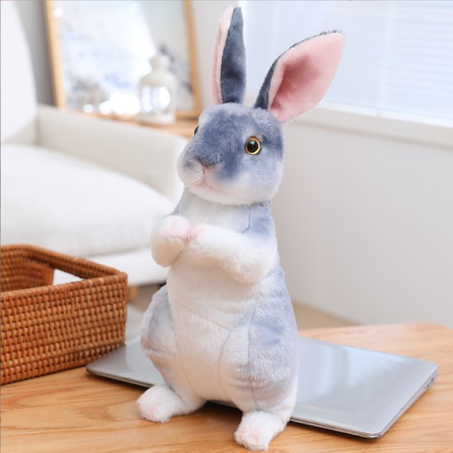 М'яка іграшка реалістичний сірий кролик Bunny 40 см
