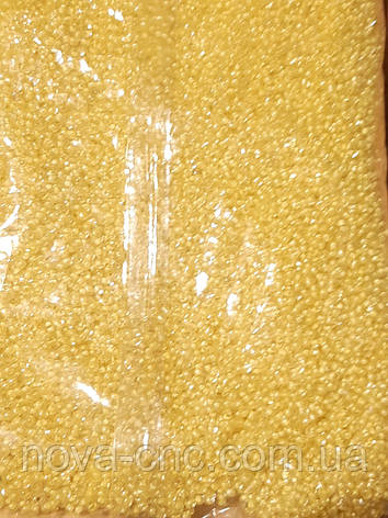 Бісер дрібний №12 прозорий з жовтою серединкою 450 грам, фото 1