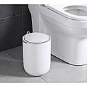 Сенсорне настільне Waterproof відро JAH 8 л (кругле, колір білий), фото 3