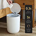 Сенсорне настільне Waterproof відро JAH 8 л (кругле, колір сірий), фото 7
