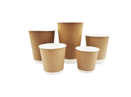 Стакан паперовий 2-х шаровий Double wall (крафт/білий) 110мл 25шт/уп