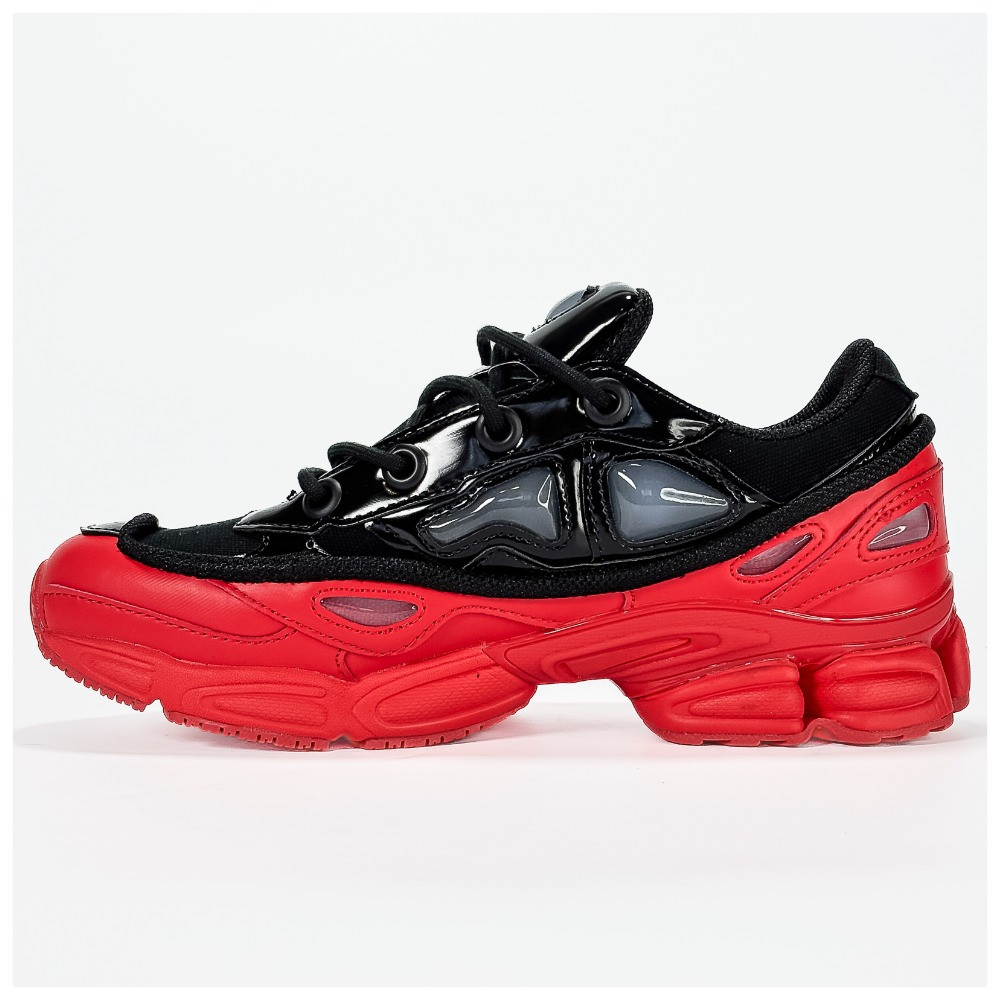 Чоловічі кросівки Adidas x Raf Simons Ozweego 3 Black Red Scarlet, чорно-червоні адідас раф сімонс озвіго III