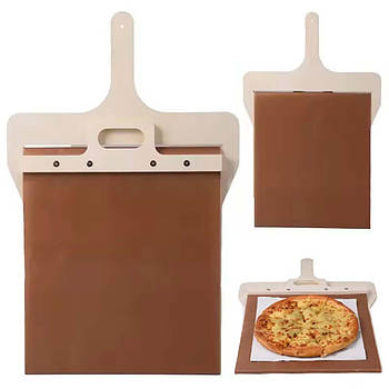 Дерев'явна лопатка для піци розсувна (52,5×32,5см) / Дошка для піци / Дошка-підставка під піцу