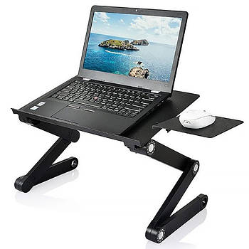 Столик для ноутбука з охолодженням USB, до 25кг, (42х26см) T8 / Переносний столик трансформер для ноутбука