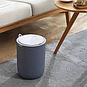Сенсорне настільне Waterproof відро JAH 8 л (кругле, колір сірий), фото 2