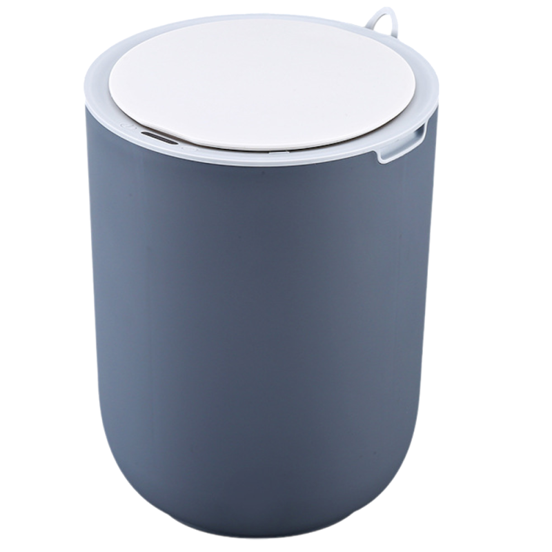 Сенсорне настільне Waterproof відро JAH 8 л (кругле, колір сірий), фото 1
