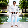 Кімоно для дзюдо біле для підлітків куртка штани унісекс Ippon Gear Basic 2 White 500 гр/м.кв. (160 см), фото 8