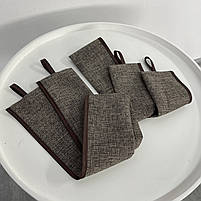 Штори легкі лляні ALBO сіро-коричневі 150×270 см, комплект 2 шт. (SH-M1-8), фото 3