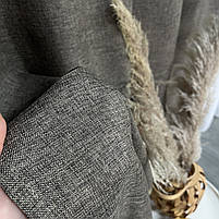 Штори легкі лляні ALBO сіро-коричневі 150×270 см, комплект 2 шт. (SH-M1-8), фото 4