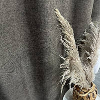 Штори з легкого льону сіро-коричневі з білим шифоновим тюлем ALBO (SHTN-M1-8), фото 7