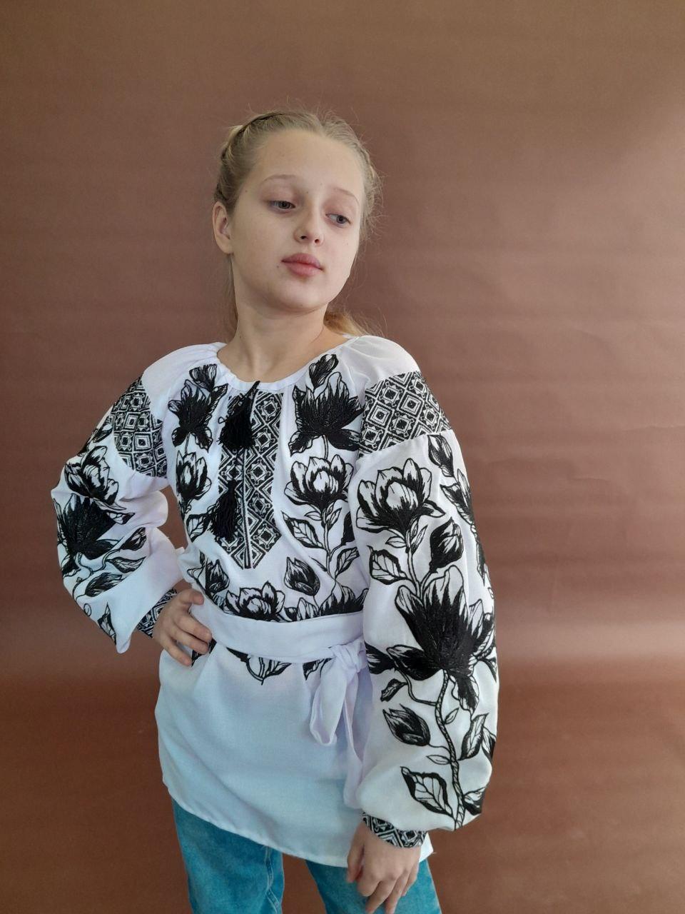 Сорочка " Магнолія " з довгим рукавом та пасочком в 4 кольорах