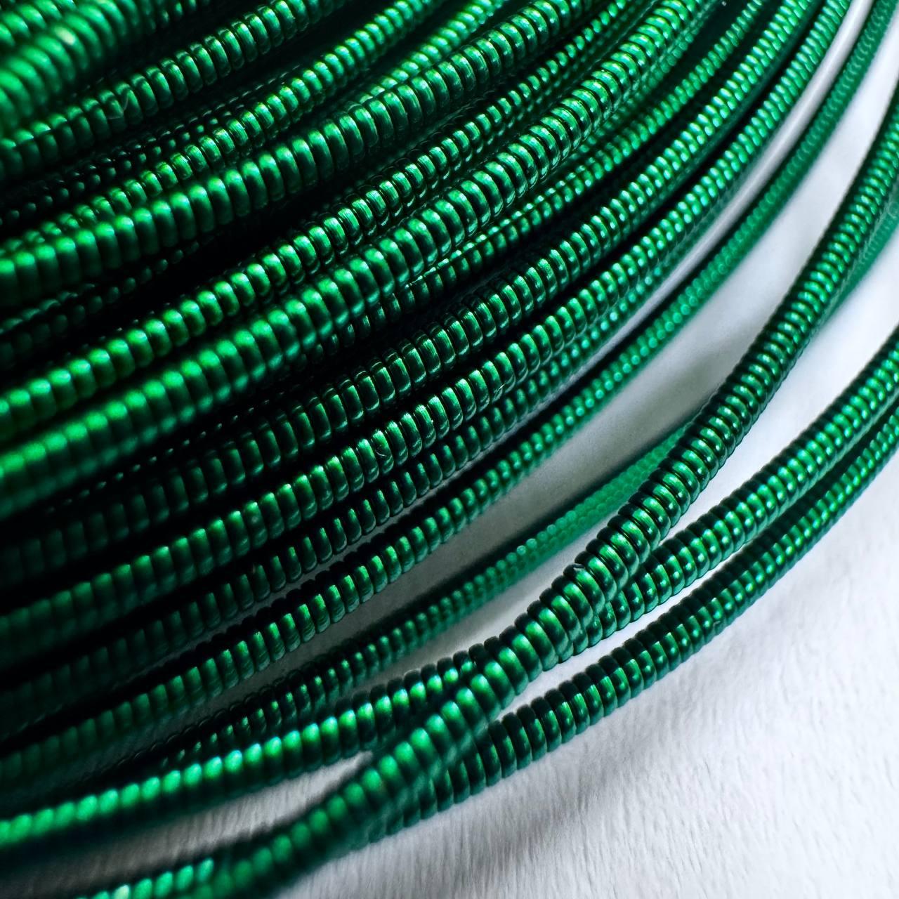 Канитель жорстка, колір насичений-зелений, діаметр 1 мм*5 грам