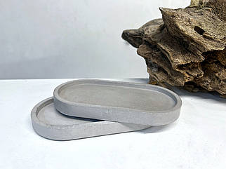 Піднос з бетону. Овальний піднос