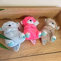 М`яка іграшка Нічник Сплюшка Видра голуба дихає колискові підсвічується 28*11*15см (M17925), фото 3