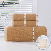 Набір рушників кавовий 80×180 і 35×75 щільність 450 г/м²