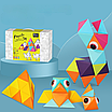 Дитячий 3D конструктор з магнітами трикутниками ігровий набір для збору фігур навчальна іграшка 38 деталей, фото 5