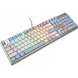 Клавіатура A4Tech FS100 RGB підсвічування, FS Switch USB Icy Blue, Grey/White, фото 3