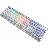Клавіатура A4Tech FS100 RGB підсвічування, FS Switch USB Icy Blue, Grey/White, фото 4