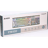 Клавіатура A4Tech FS100 RGB підсвічування, FS Switch USB Icy Blue, Grey/White, фото 11