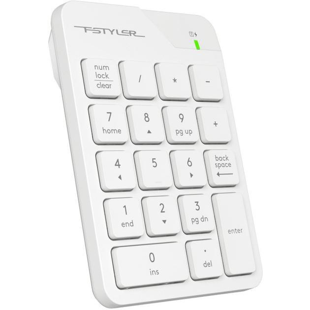 Клавіатура/цифровий блок бездротовий A4tech Fstyler FGK21C White