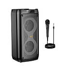 Акустика-караоке HOCO Danny outdoor BT speaker HA6 |BT5.3/USB/AUX/TF/FM, 15W*2, TWS, 5h| чорна, фото 7