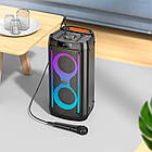 Акустика-караоке HOCO Danny outdoor BT speaker HA6 |BT5.3/USB/AUX/TF/FM, 15W*2, TWS, 5h| чорна, фото 8
