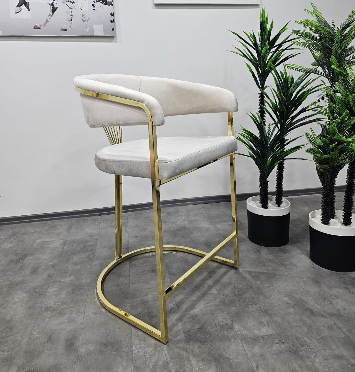 Барний стілець SANTORINI LIGHT BEIGE BF03 GOLD Tes Mobili