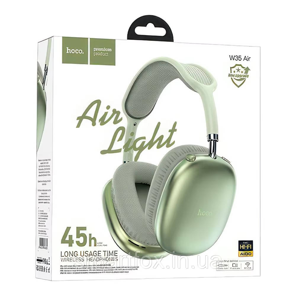 Навушники бездротові Bluetooth Hoco W35 Air Triumph Зелений