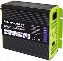 Зарядний пристрій для акумуляторів LiFePO4 AGM GEL SLA 60A 12V Qoltec (Польща)