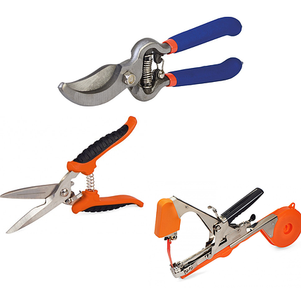 Секатор садовий в комплект степлером для підв'язки 3в1, фото 1