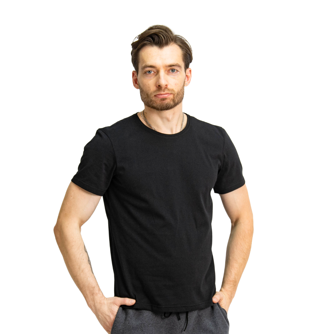 Футболка чоловіча кулір колір чорний, фото 1